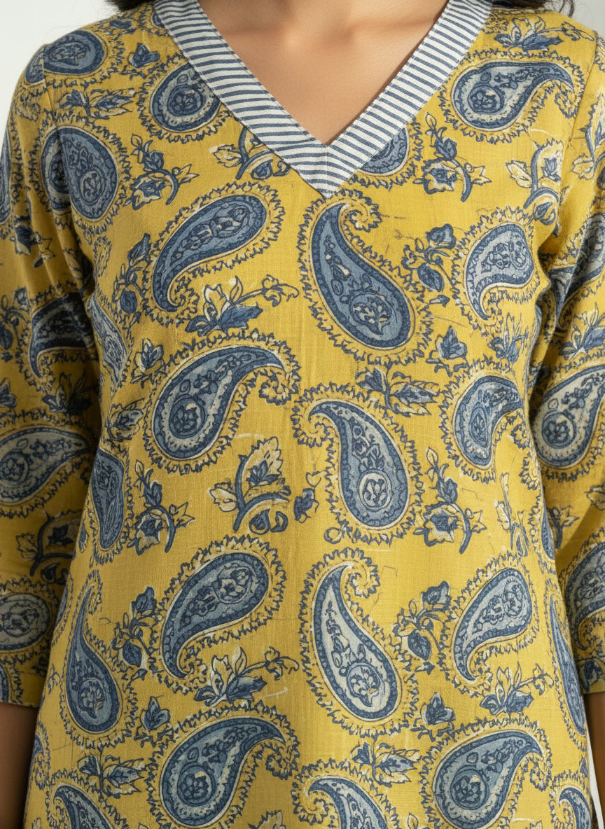 Pure Hand Block Printed Kurta Set