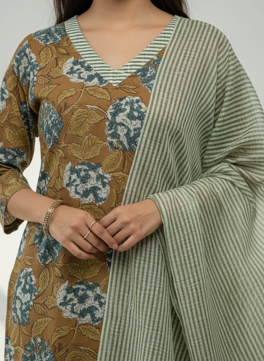 Pure Hand Block Printed Kurta Set