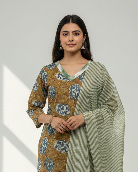 Pure Hand Block Printed Kurta Set