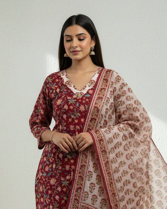 Pure Hand Block Printed Kurta Set