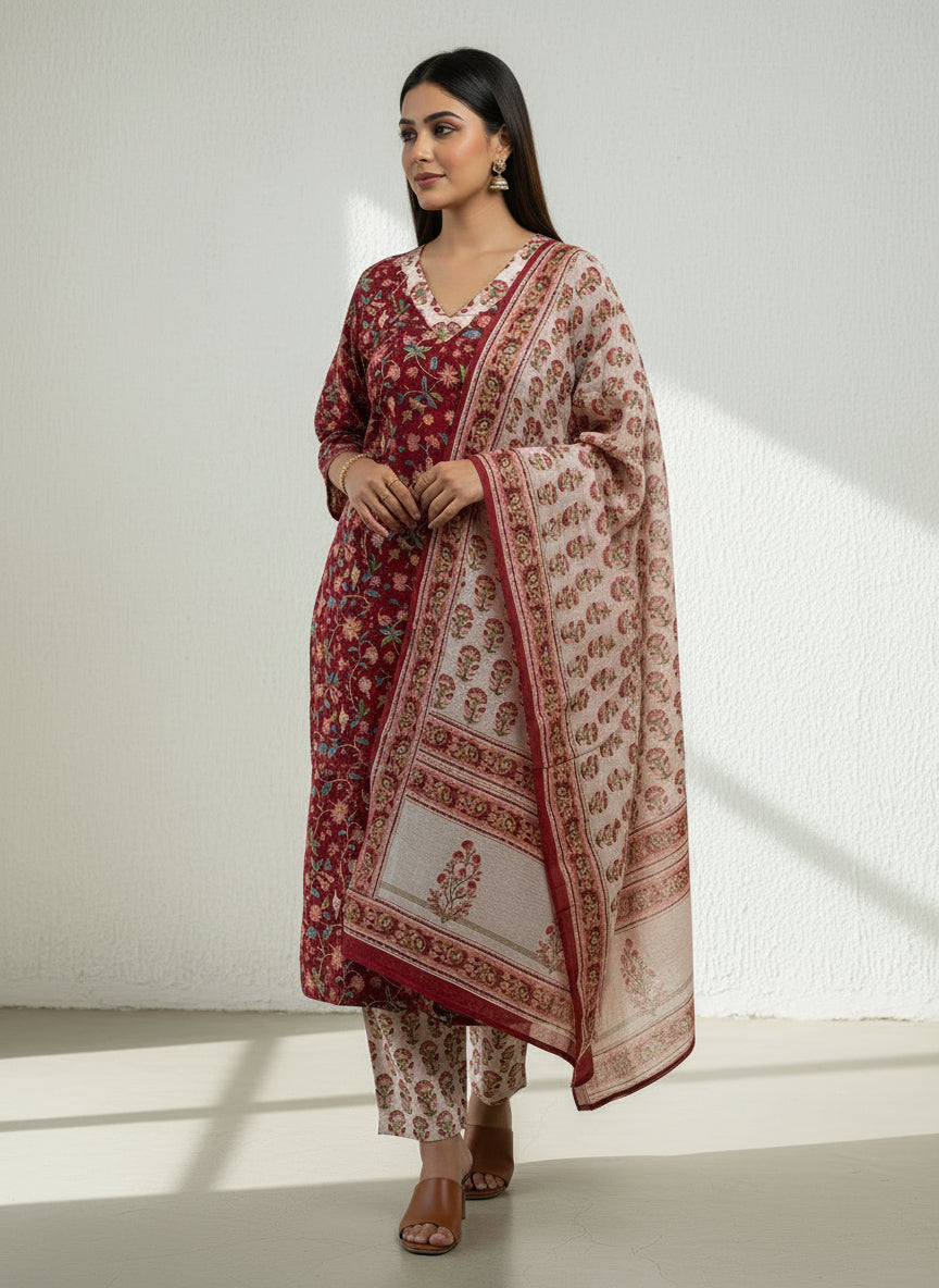 Pure Hand Block Printed Kurta Set