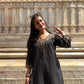 Black Embroidered Cotton Kurta Pant Set