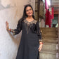 Black Embroidered Cotton Kurta Pant Set