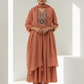 Rust Mul Chanderi A-Line Kurta Set