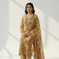 Golden Shimmer Silk Straight Kurta Set
