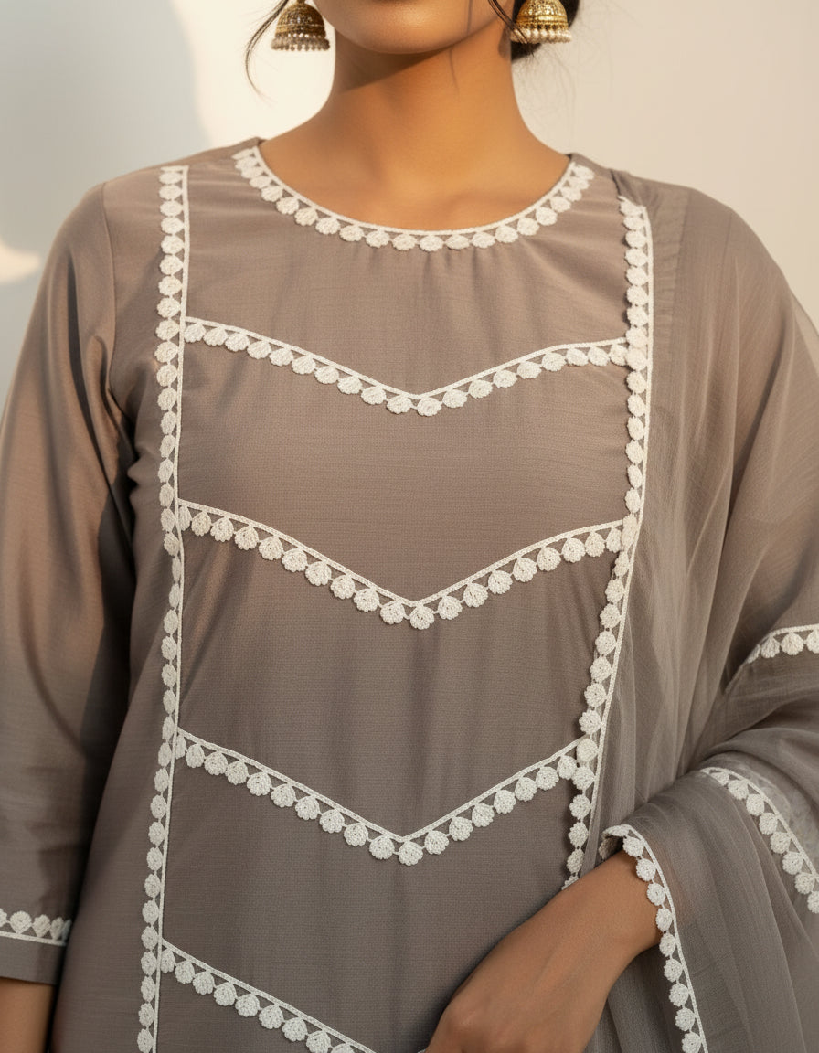 Soft Linen Grey Suit Set