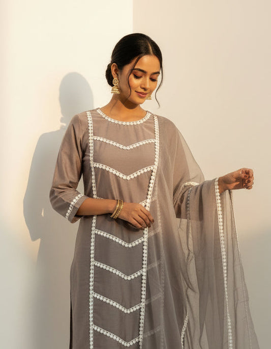 Soft Linen Grey Suit Set