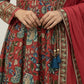Angrakha Pattern Cotton Anarkali with Kota Doriya Dupatta