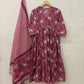 Cotton Pichwai Block Printed Anarkali Kurta with Cotton Dupatta.