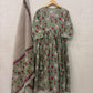 Cotton Pichwai Block Printed Anarkali Kurta with Cotton Dupatta.