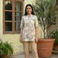 White Cotton Printed shirt
