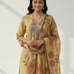Golden Shimmer Silk Straight Kurta Set