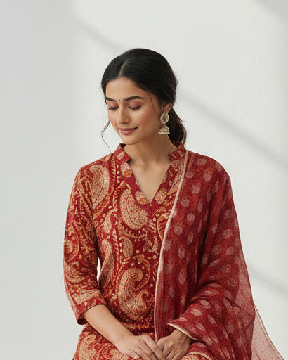 Pure Hand Block Printed Kurta Set