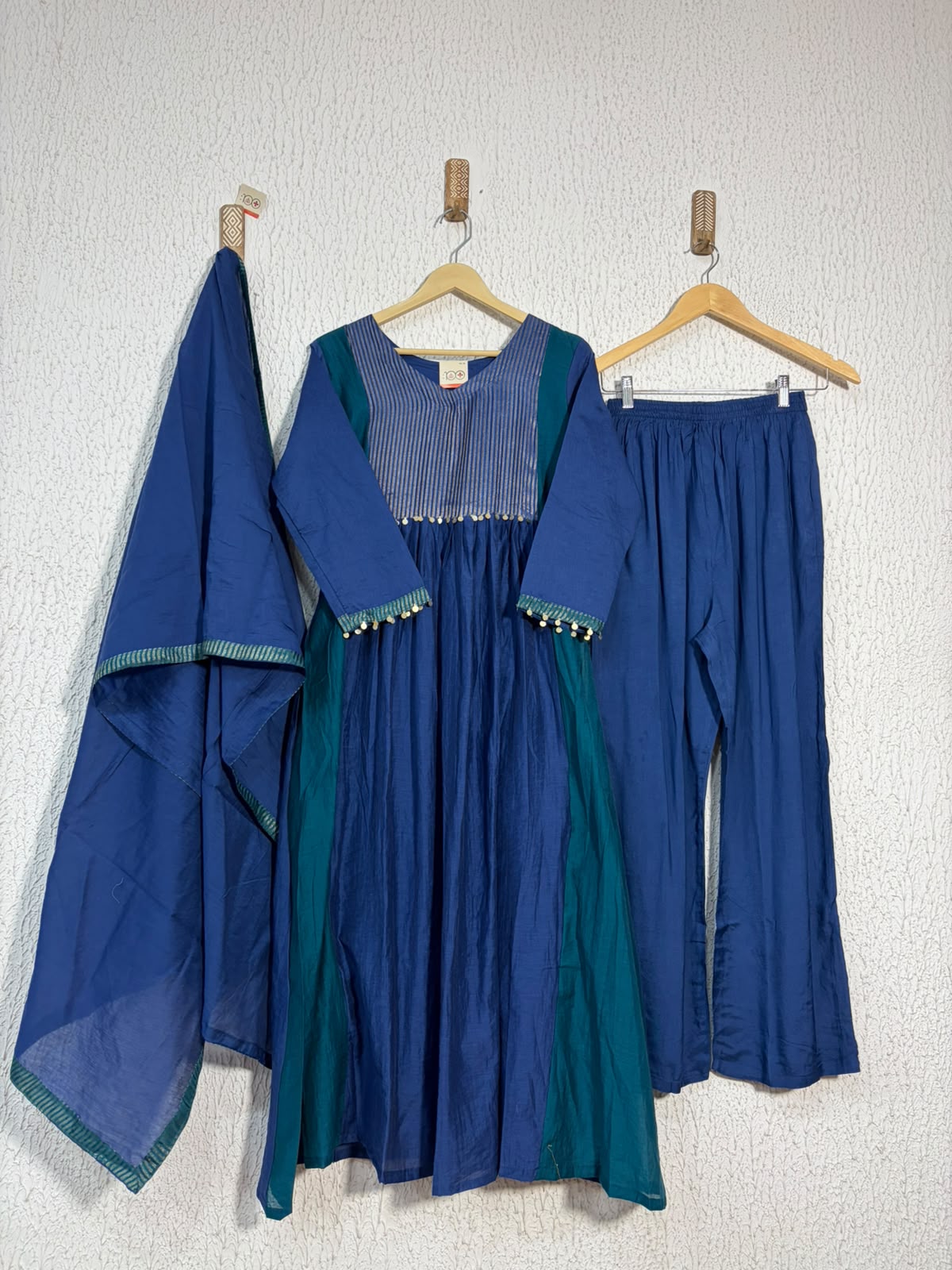 Mulchanderi A-Line 3-Piece Set with Lining