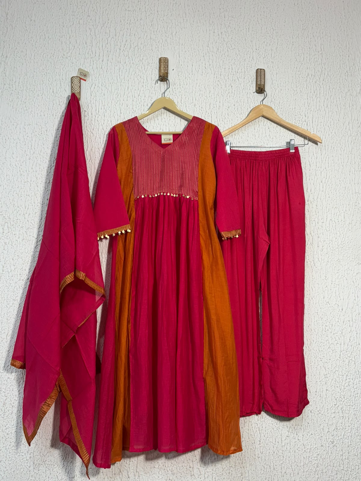 Mulchanderi A-Line 3-Piece Set with Lining