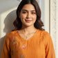 A-Line Mul Chanderi Kurta Set with Floral Embroidery