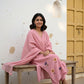 Mul Chanderi Floral Kurta Set with Delicate Embroidery (Pink)