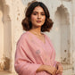 Mul Chanderi Floral Kurta Set with Delicate Embroidery (Pink)