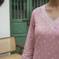 Pastel Cotton Kurta Set with Kota Doriya Dupatta (Pastel Pink)