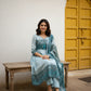 Blue Print Mul Cotton Anarkali Suit Set