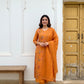 A-Line Mul Chanderi Kurta Set with Floral Embroidery