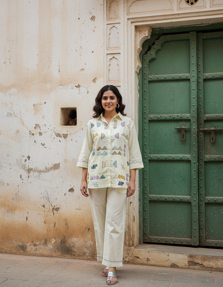 Mul Cotton Appliqué Co-ord Set