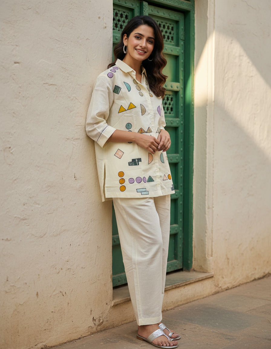 Mul Cotton Appliqué Co-ord Set