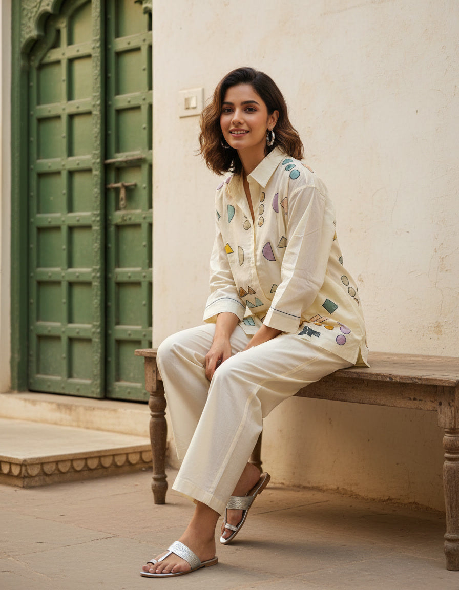 Mul Cotton Appliqué Co-ord Set