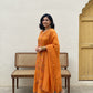 A-Line Mul Chanderi Kurta Set with Floral Embroidery