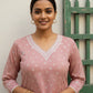 Pastel Cotton Kurta Set with Kota Doriya Dupatta (Pastel Pink)