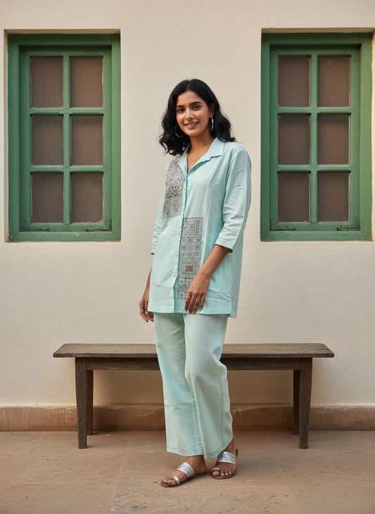Pure Cotton Embroidered Co-ord Set