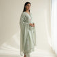 Mul Chanderi Floral Kurta Set with Delicate Embroidery (Mint Green)