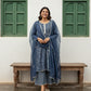 Blue Muslin Anarkali Suit Set