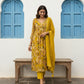Mustard Chinon Alia Cut With Dupatta
