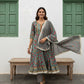 Printed Cotton Anarkali Suit Set with cotton printed dupatta
