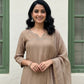 Mul Chanderi Elegant Solid Kurta Set