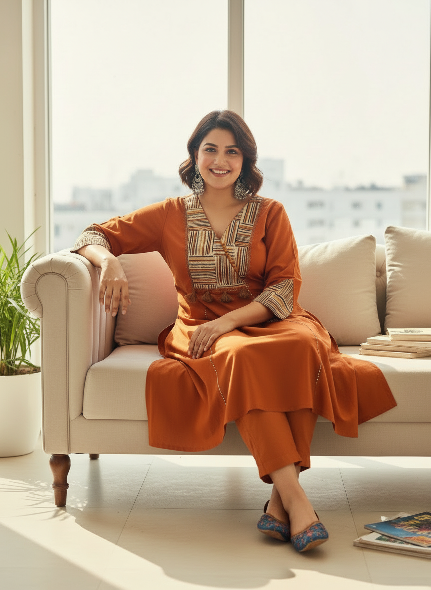 Cotton Winter Essential Kurta Pant Set