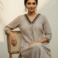 Handcrafted Cotton Kurta Palazzo Set with Mirror-Detail Neckline