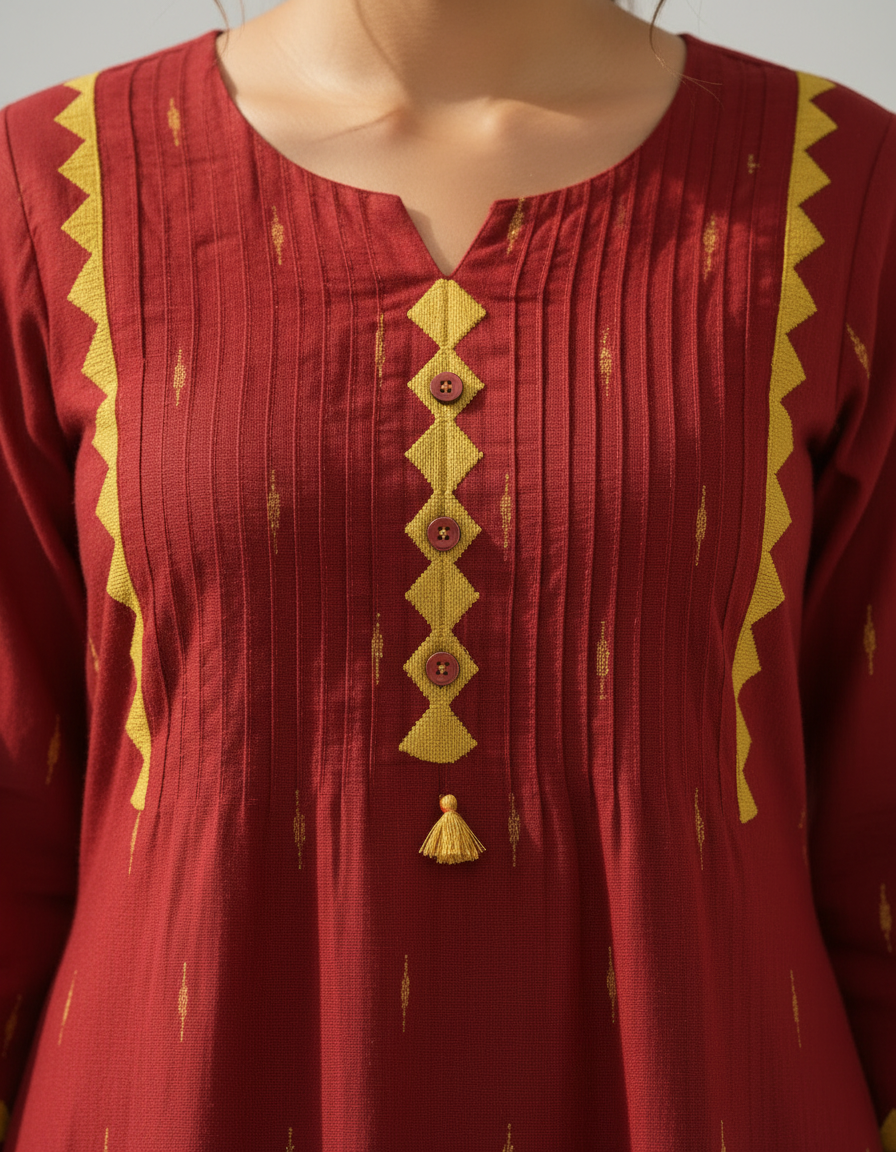 Handcrafted Cotton Kurta Pant Set