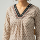 Handcrafted Cotton Kurta Palazzo Set with Mirror-Detail Neckline