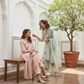 Mul Cotton Flared Suit with Delicate Embroidered Motifs (Pastel Pink)