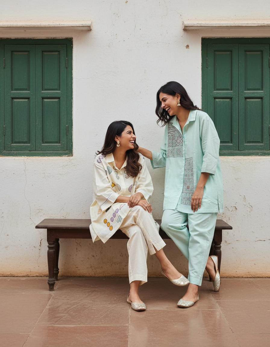 Pure Cotton Embroidered Co-ord Set