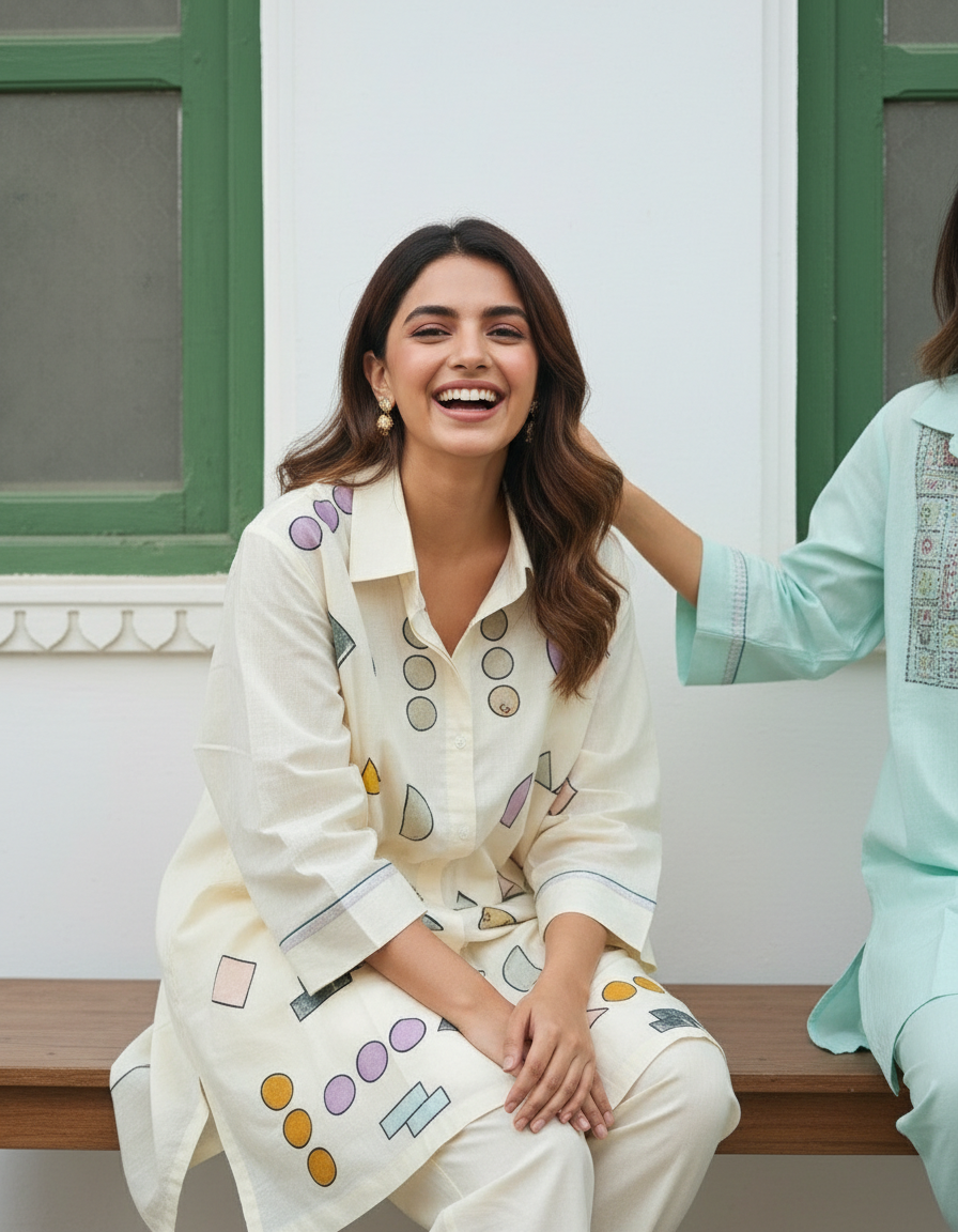 Mul Cotton Appliqué Co-ord Set