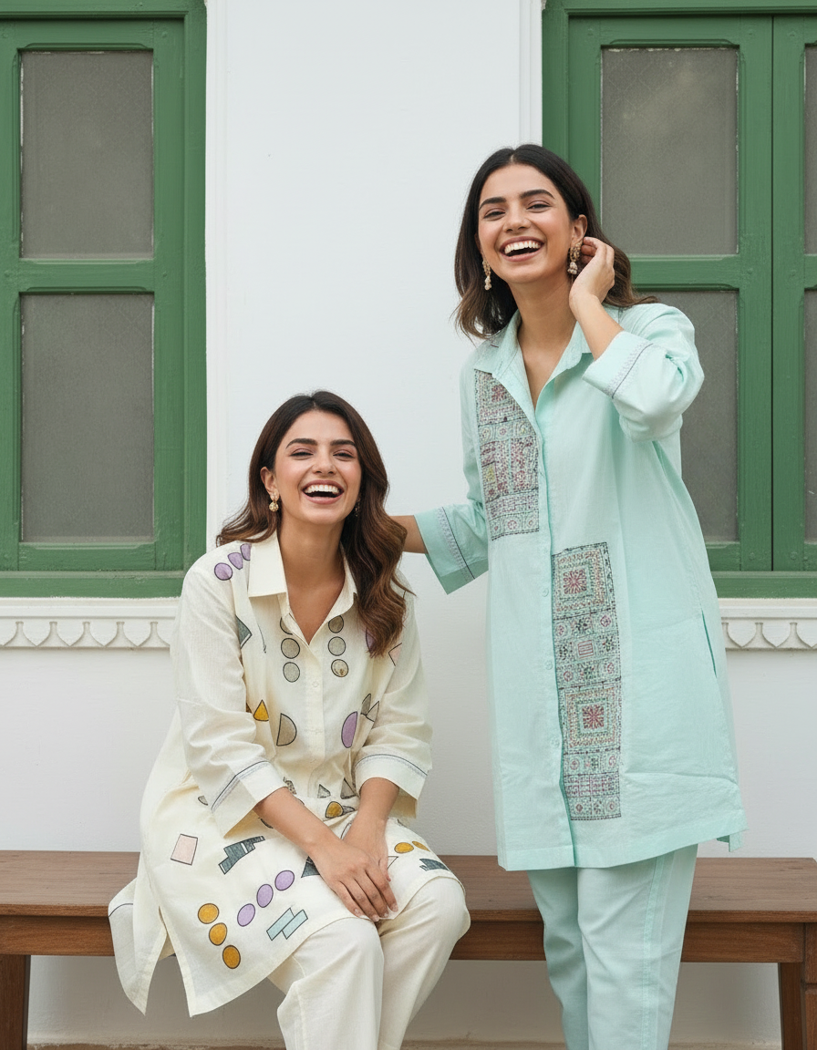 Pure Cotton Embroidered Co-ord Set