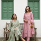 Mul Chanderi Floral Kurta Set with Delicate Embroidery (Pink)