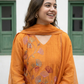 A-Line Mul Chanderi Kurta Set with Floral Embroidery