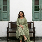 A-Line Cotton Kurta Set with Palm Motif Embroidery