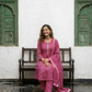 Pink Lehriya Cotton A Line Kurta Set