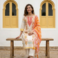 Mul Cotton Printed & Embroidered Kurta Set (Orange)