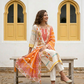Mul Cotton Printed & Embroidered Kurta Set (Orange)